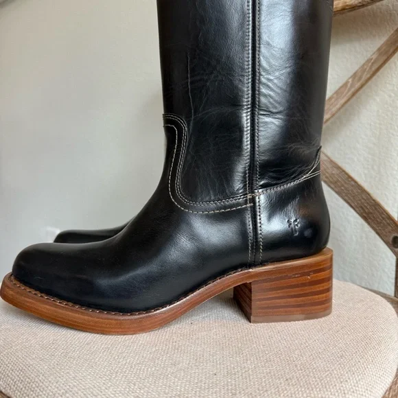 Frye Campus 14L Boots Jet black - Picture 3 of 8